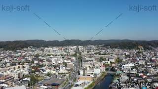 ドローン空撮映像・由比ガ浜海岸・鎌倉市街地・上昇