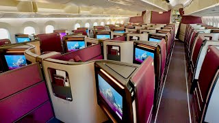 Qatar Airways (new) Business Class Boeing 787-9 Dreamliner Frankfurt to Doha flight report