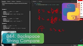 Mastering 844. Backspace String Compare  | Live Coding Session with Python \u0026 Two Pointers