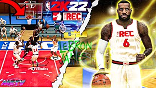 NBA 2K22 LEBRON JAMES BUILD PLAYS POINT GUARD IN REC CENTER OVERPOWERED DEMIGOD SMALL FORWARD BUILD