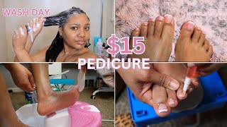 Pedicure at Home, Acrylic Nails Dupe? Mini Twists Wash Day | Maintenance \u0026 Hair Care Routine