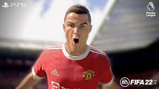 FIFA 22 - Cristiano Ronaldo Hat-trick Remake (Manchester United vs. Norwich City) PS5 Gameplay | 4K