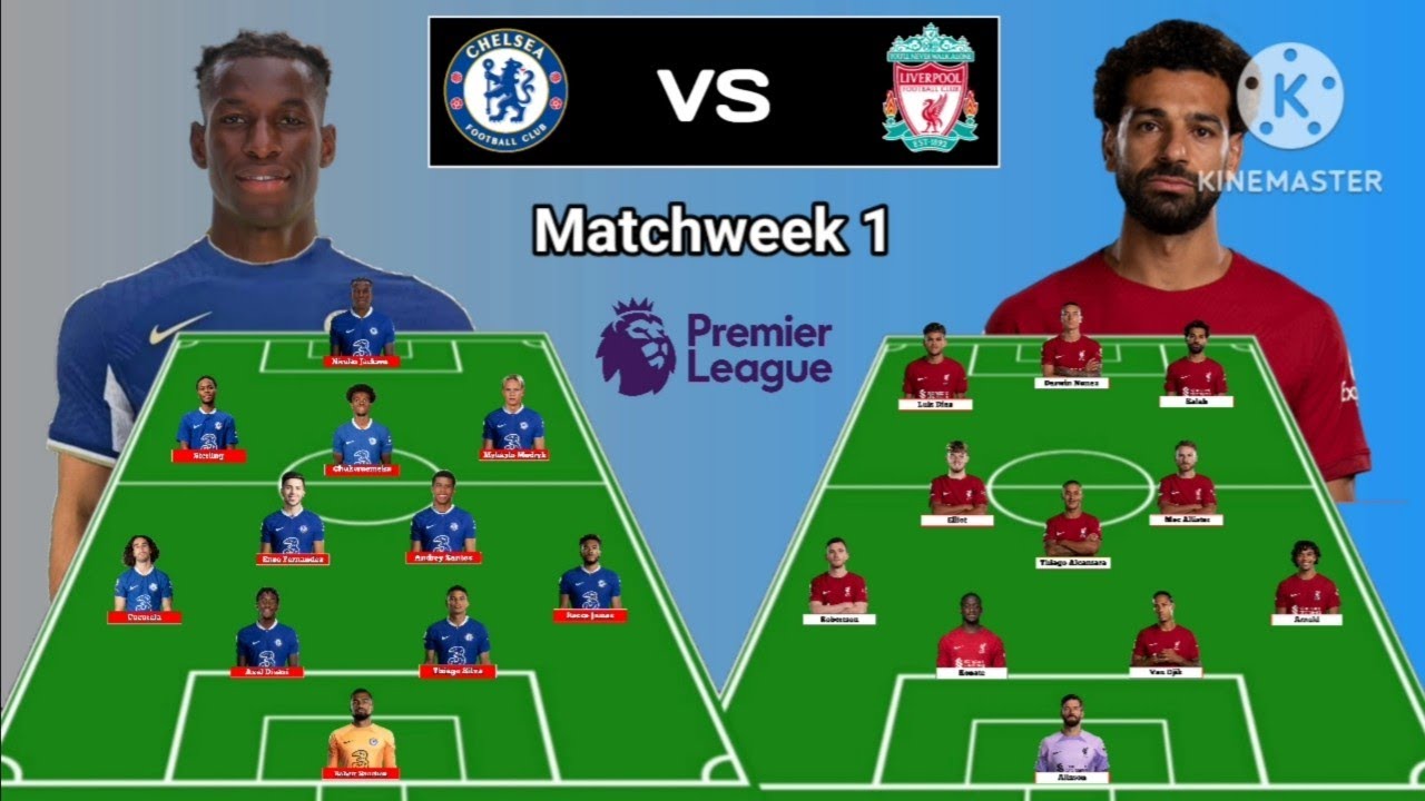 Head To Head Line Up Chelsea Vs Liverpool Matchweek 1 Premier League ...