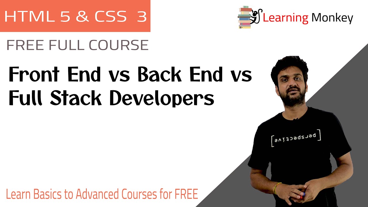 Front End Vs Back End Vs Full Stack Developers || Lesson 2 || HTML 5 ...