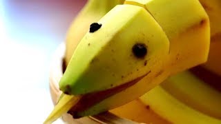 Art In Banana Show | Banana Decoration | Fruit Carving Yellow Snake Tutorial - Banana Skill