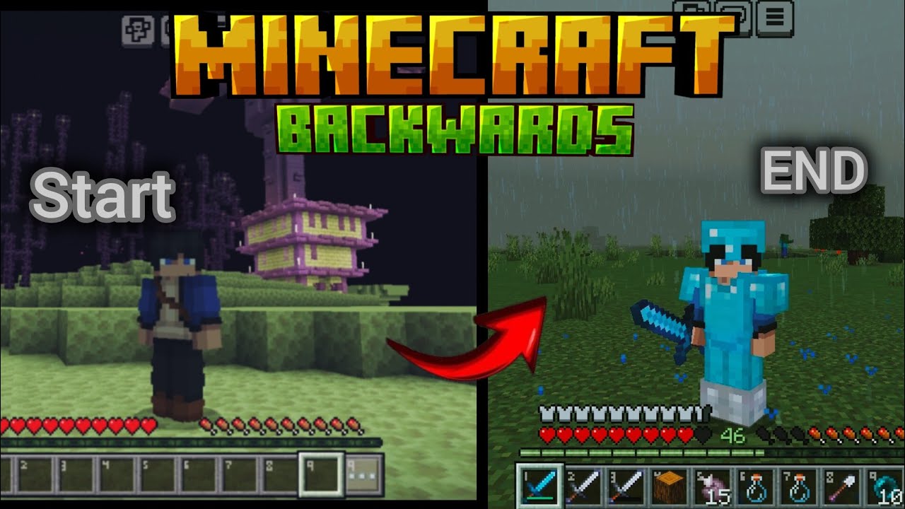 I Tried Beat Minecraft Backwards Youtube
