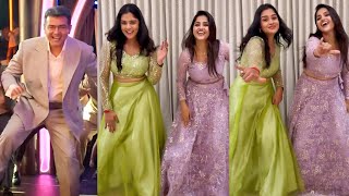 Mahanadhi Serial Kaveri \u0026 Vennila Dancing For Sawadeeka Song 🔥| Vidaamuyarchi | Ajith Kumar | Trisha