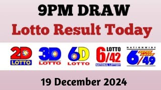 Lotto Result Today 9pm live draw December 19, 2024 Swertres Ez2 PCSO live result