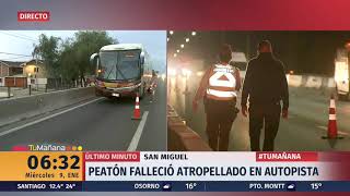 Peatón muere atropellado por bus en la Ruta 5 Norte en San Miguel | 24 Horas TVN Chile