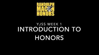 Introduction to the Honors Program