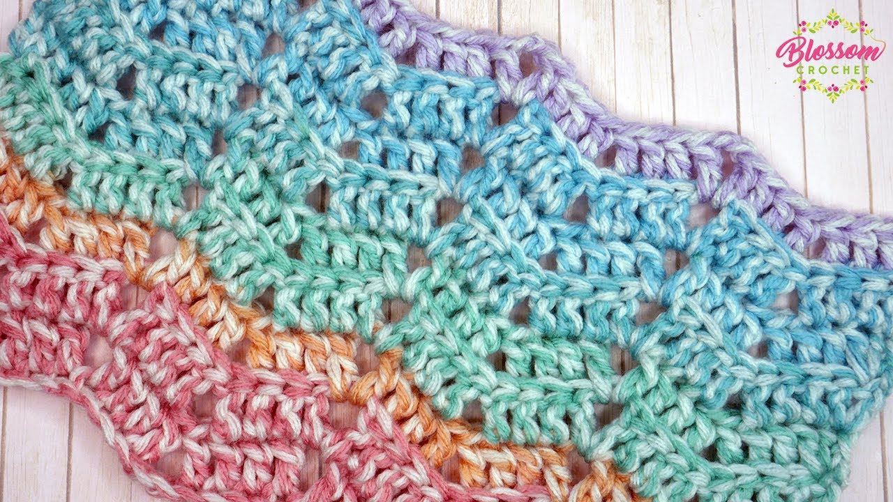 EASY Crochet Blanket - Ridged Mini Ripple / Chevron Stitch 🌸 One Row ...