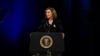 Rep. Nancy Pelosi speaks at Harry Reid memorial service