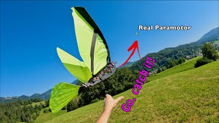 Real Paramotor Chased By A Giant Ornithopter