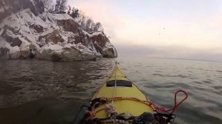 Winter kayaking, Jan 6 , 2013 Crystal Cliffs area, Antigonish N.S. with Frank X. Mac Donald