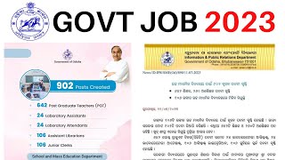 Odisha Govt Job 2023// PGT Junior Clerk Recruitment 2023 Apply Online 2023// PGT Vacancy Odisha 2023