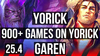 YORICK vs GAREN (TOP) | 4/1/8, 900+ games | EUW Master | 25.4