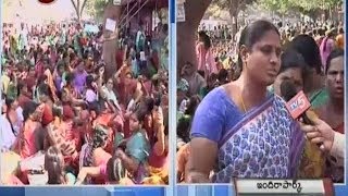 Anganwadi employees Stages Dharna@ Indira Park