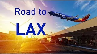 Road to LAX from LA. California road trip 4K