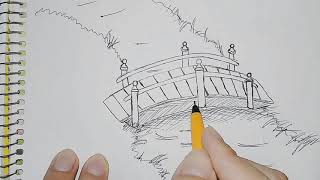 Dibujo rápido de un puente de madera