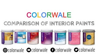 Comparison of Interior Paints Asian Paints - Royale, Premium Emulsion, Health Shield