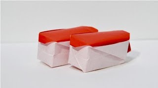 【簡単折り紙】マグロの握り寿司の折り方 How to make an origami sushi