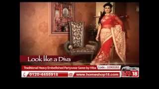 Traditional Heavy Embellished Partywear Saree by Hiba