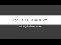 Text Shadows with CSS3