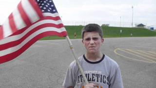 For My Dad - Student Runs Two Miles with US Flag - 2010 May - Wayland Union Middle School