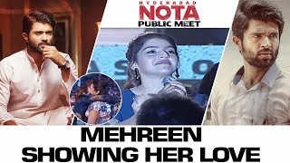 Mehreen Showing Her Love Towards Fans @NOTA Hyderabad Public Meet