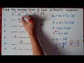 Finding the missing terms in each Arithmetic Sequence | Part 2 |