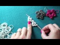 Rainbow Loom Band Flower Charm - New Loomless Design | Tutorial