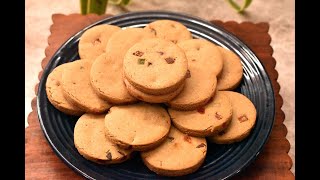 கம்பு பிஸ்கட் -Bajra tutti frutti cookies [Pearl millet biscuits]-No Egg, No maida, No butter