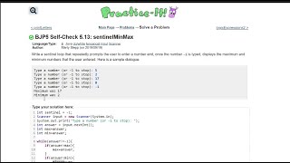Java Practice It || 5.13 sentinelMinMax || while loop, sentinel, if statements, scanner, user input