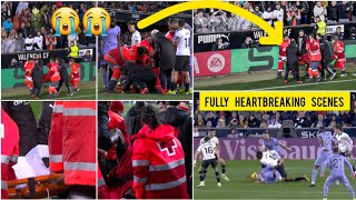 😭💔 Valencia's defender MOUCTAR DIAKHABY stretchered off pitch with severe injury vs Real Madrid