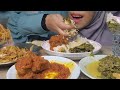 Mukbang ayam sambal gulai pucuk ubi ikan bilis goreng garing