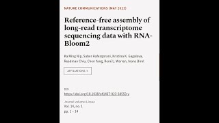 Reference-free assembly of long-read transcriptome sequencing data with RNA-Bloom2 | RTCL.TV