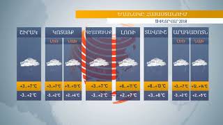 Եղանակը Հայաստանում 13.02.2018. շրջանների մեծ մասում տեղումներ կլինեն