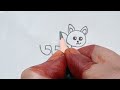 how to draw easy cat drawing using number 5555 easy drawing step by step tutorial for beginners