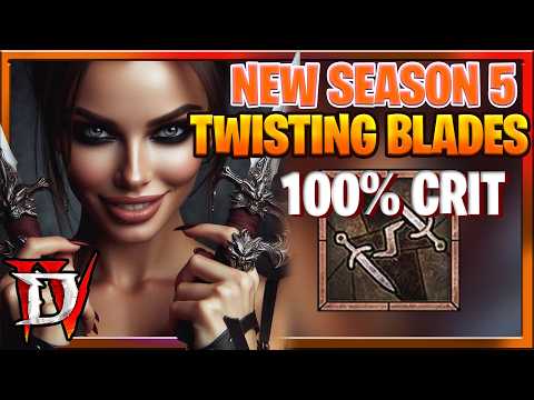 Diablo 4 Season 5 Twisting Blades Build Guide OVER 100% Critical Hit Chance Best Rogue Build Twisting Blades