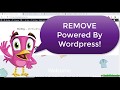 How to Remove Proudly Powered By Wordpress Footer Credits Tutorial