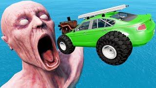 DEADLIEST Cars Jumping Into Giant Nuclear Centrale with SCP-096 - Beamng Drive Total Destruction #2