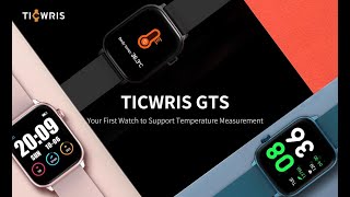 Ticwris Gts Real Time Body Temperature Smart Watch Heart Rate Monitor 7 Sports Modes Smartwatch With
