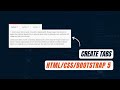 How to Create Tabs using HTML, CSS and Bootstrap 5