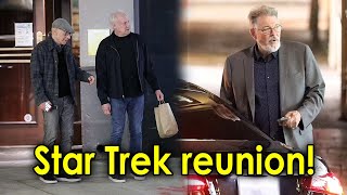 Sir Patrick Stewart dines with longtime co stars Jonathan Frakes and Brent Spine