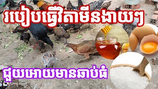 របៀបធ្វើវិតាមីនងាយៗជួយអោយមាន់ឆាប់ធំ  | How to make simple vitamins to help chickens grow faster