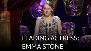 Emma Stone wins Best Leading Actress BAFTA for La La Land - The British Academy Film Awards 2017