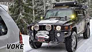 We got stuck.  | Overlanding | | Sweden | Hummer H3 and Mitsubishi Montero