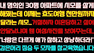 [반전 신청사연] 내 명의 30평 아파트에 시모를 살게 해줬는데 효도여행까지 보내달라는 시모 싫다하니 재혼시킨다는데 대반전이/실화사연/사연낭독/라디오드라마/신청사연 라디오/사이다썰