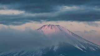 最長寒波突入の朝　「湘南の日の出と富士山」