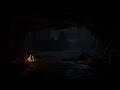 Deep Sleep in a Cozy Rainy Thunder Cave Bonfire Sounds and for Stress Relief | Sleep, Study, Relax
